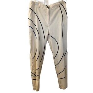 JAMIE SADOCK Women's Pastel Yellow with Stripe Stretch Pants Size 8 Golf Apparel